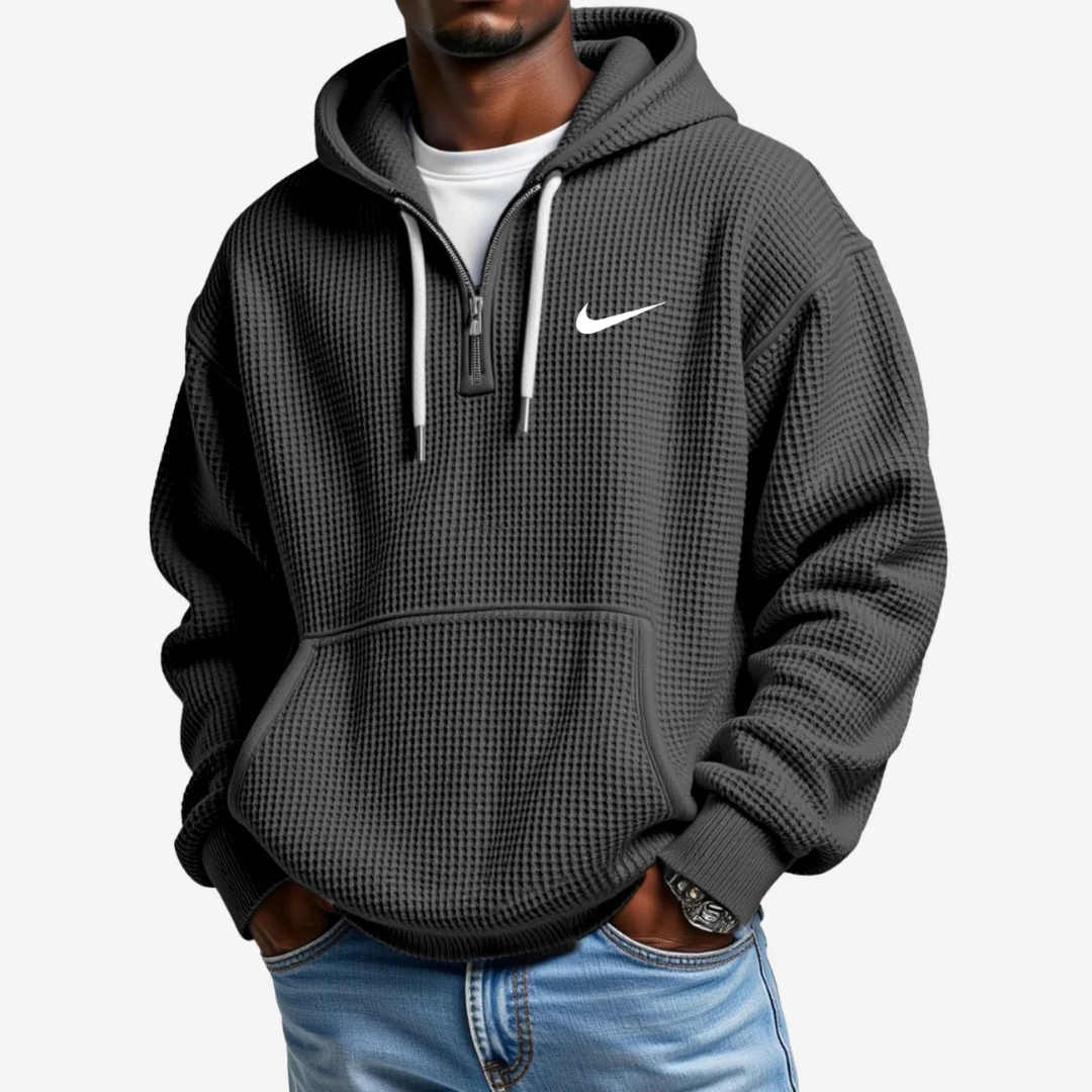 Hoodie met getextureerd oppervlak