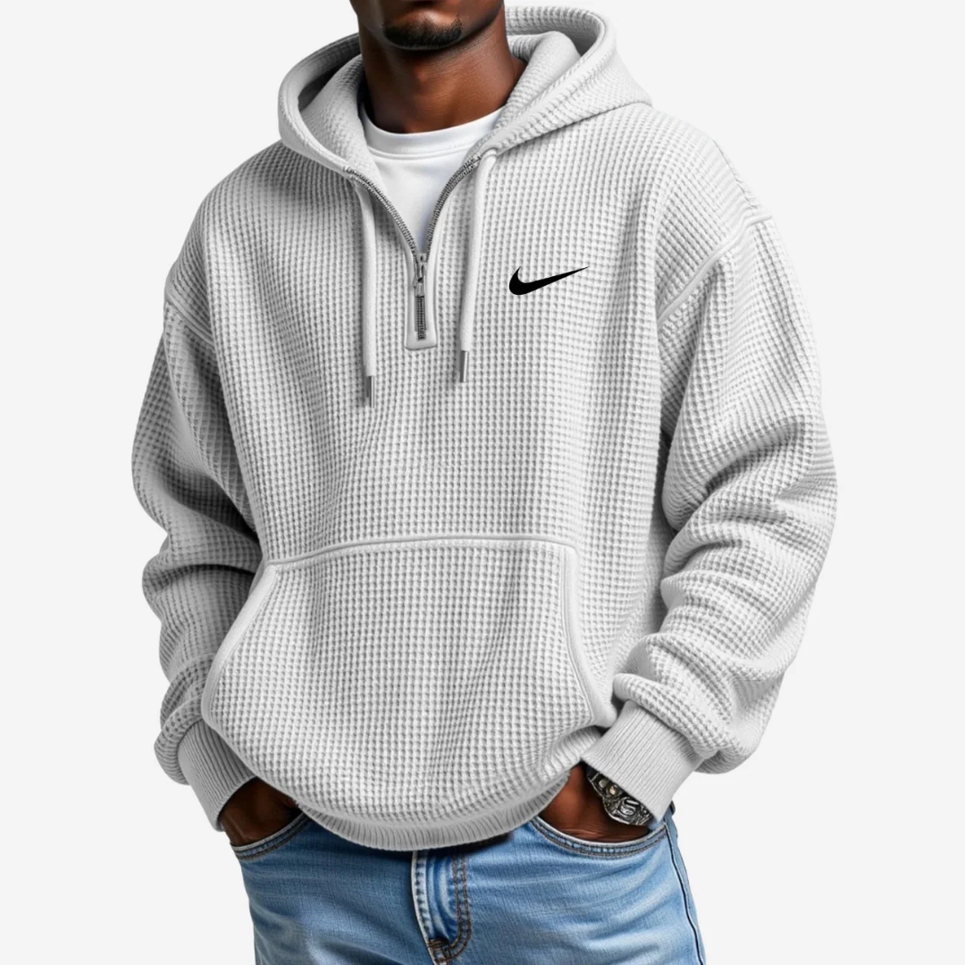 Hoodie met getextureerd oppervlak