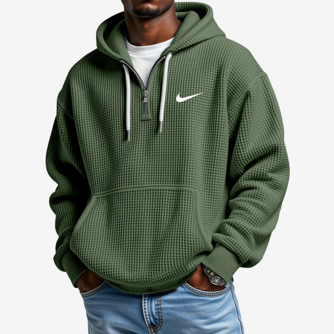 Hoodie met getextureerd oppervlak