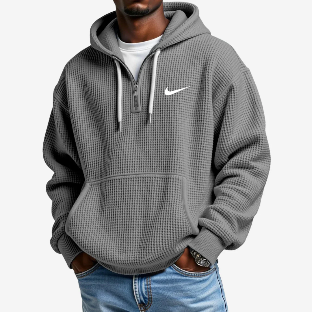 Hoodie met getextureerd oppervlak