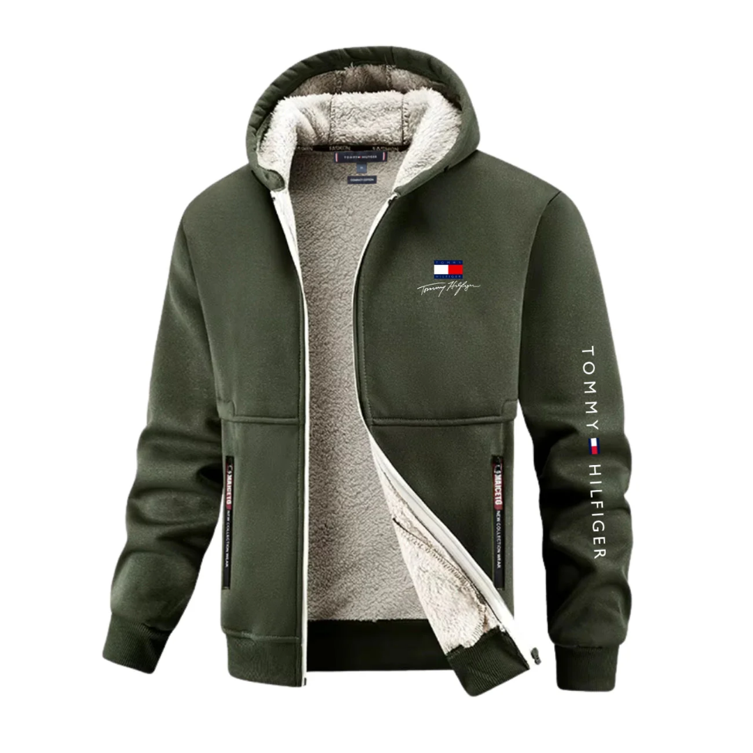 Warmere hoodie met capuchon en rits