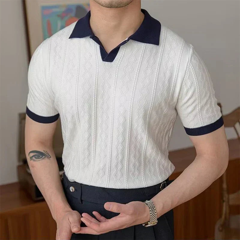 Jacquard Polohemd
