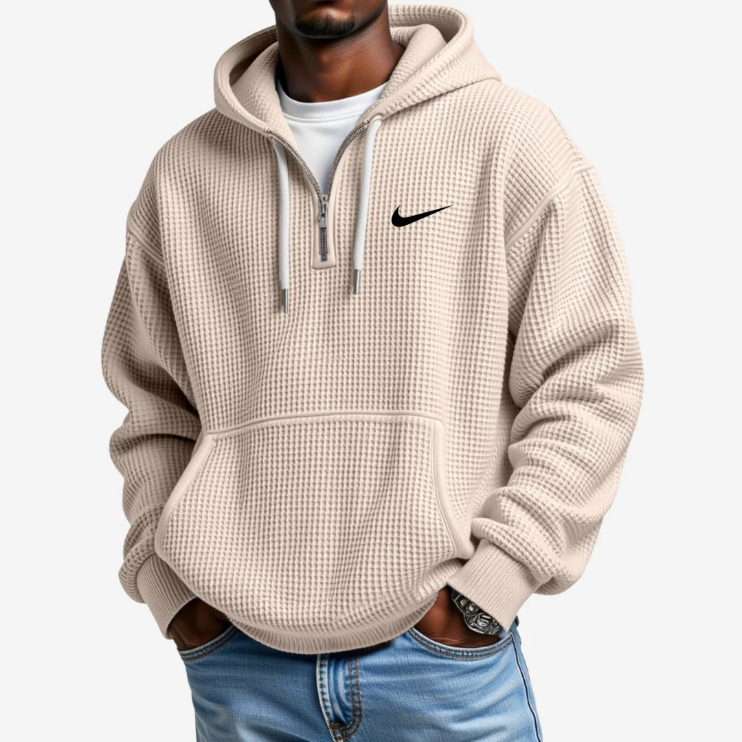 Hoodie met getextureerd oppervlak
