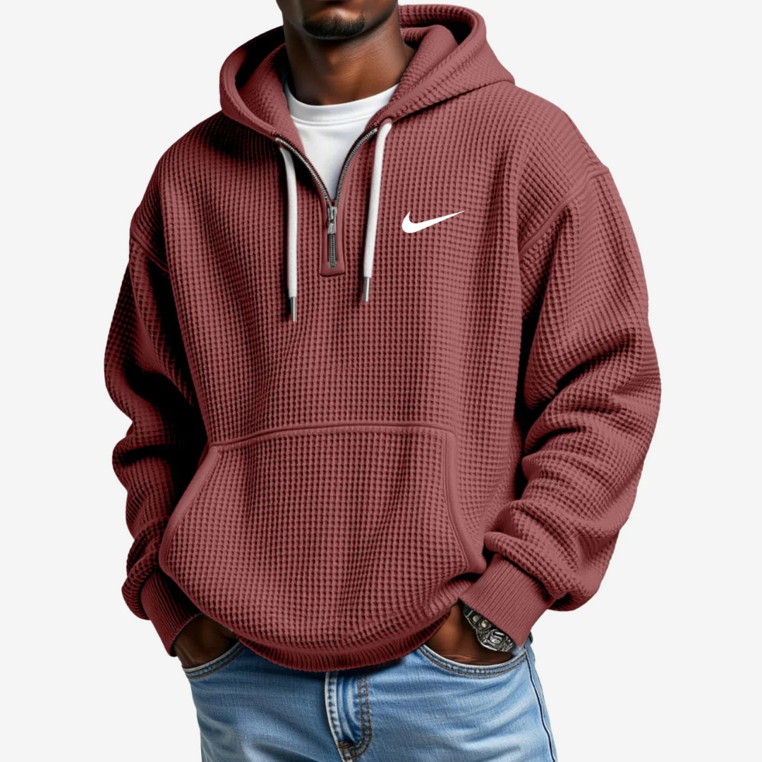 Hoodie met getextureerd oppervlak