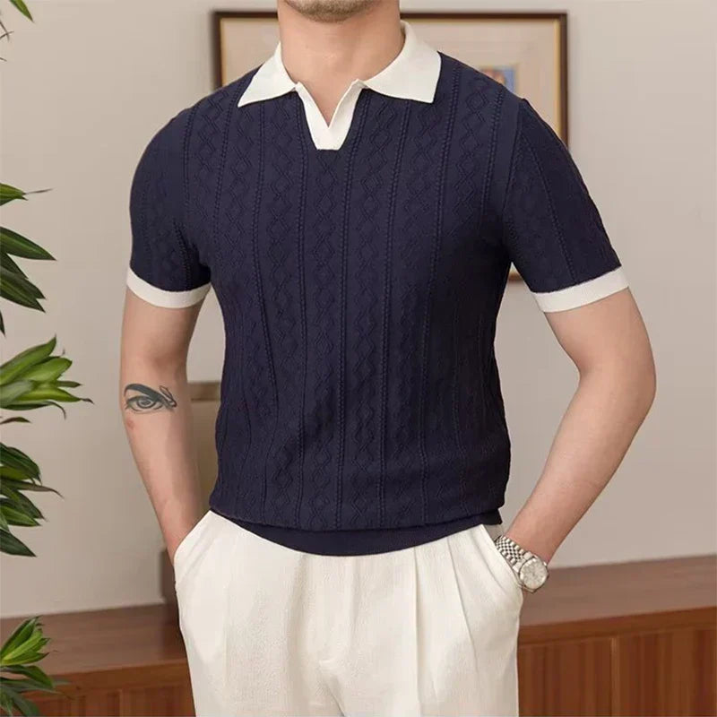 Jacquard Polohemd